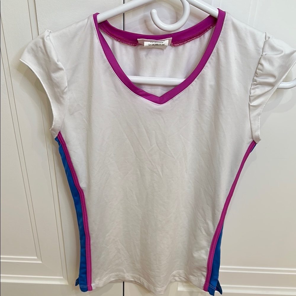 Little Miss Fitted White and Pink Short Sleeve Tee